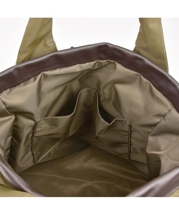 Y'SACCS ドローストリング×シープレザー　トート カーキ