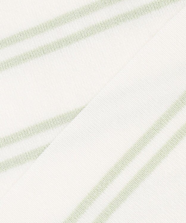 ICB 【洗える】 ハイブリッドボーダー ニットプルオーバー クリアホワイト×メロン系