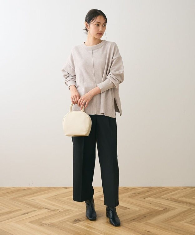 Green Parks ベロアモールリラックスサイズニットプルオーバー Light Gray