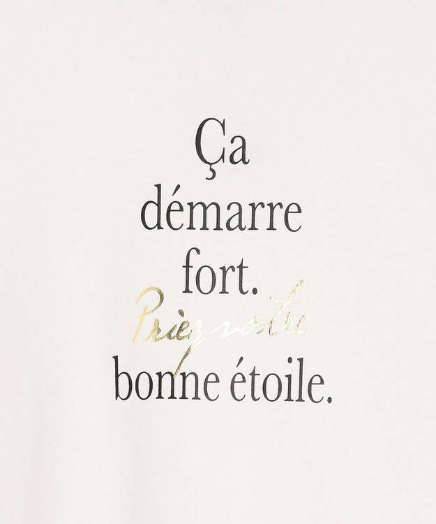 ANY L ロゴロングTシャツ オフ×ブラックロゴ