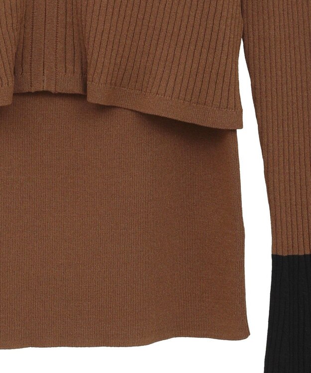 YECCA VECCA 【2点SET】キャミセット襟付きZIPカーディガン Camel