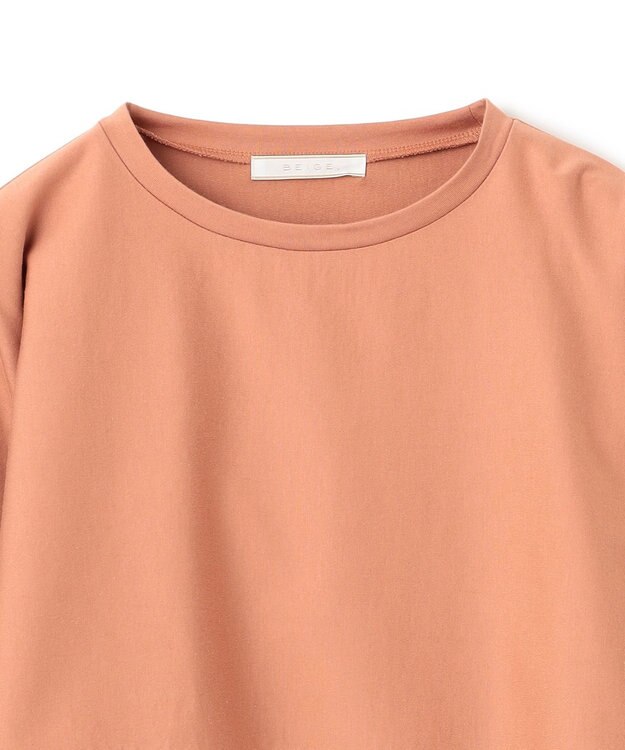 BEIGE， 【BEIGE,ecru/WEB限定・洗える】JERSEY STITCH / コットンクロップドトップス Nude camel