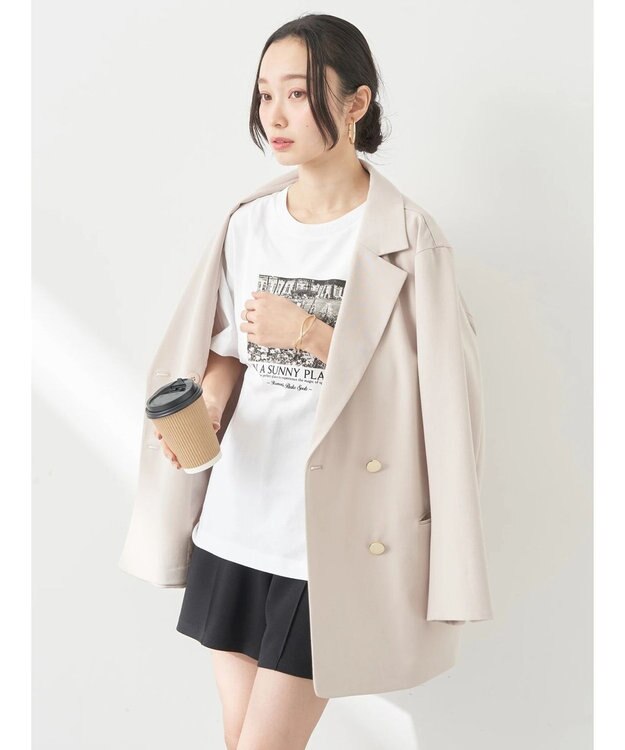 earth music&ecology ダブルテーラードジャケット Beige