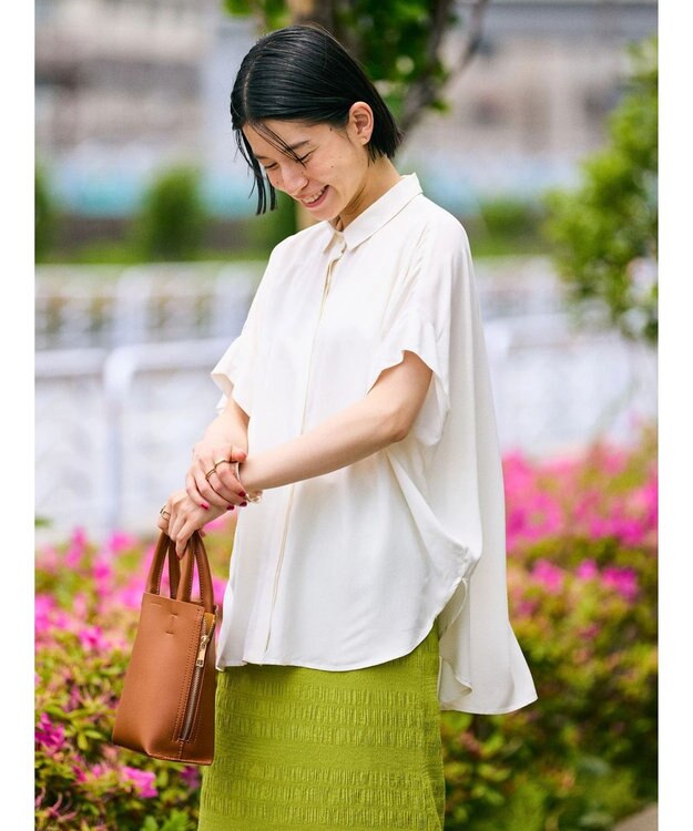 AMERICAN HOLIC サラックールフレンチスリーブシャツ Off White