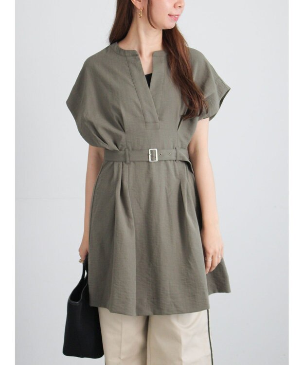 Te chichi ミリタリーチュニックシャツ カーキ