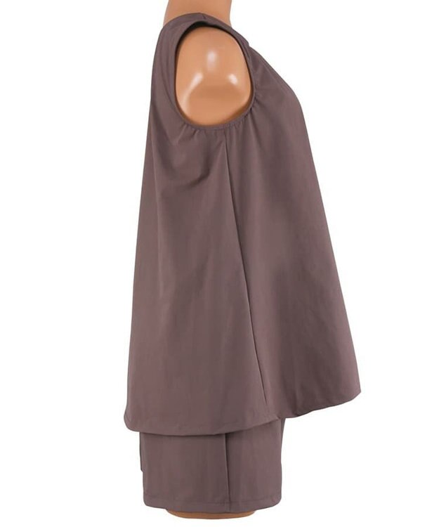 San-ai Resort（三愛水着楽園） 【カップ付きセット水着】タンキニ セット水着　無地【Ungrid（アングリッド）】 ブラウン