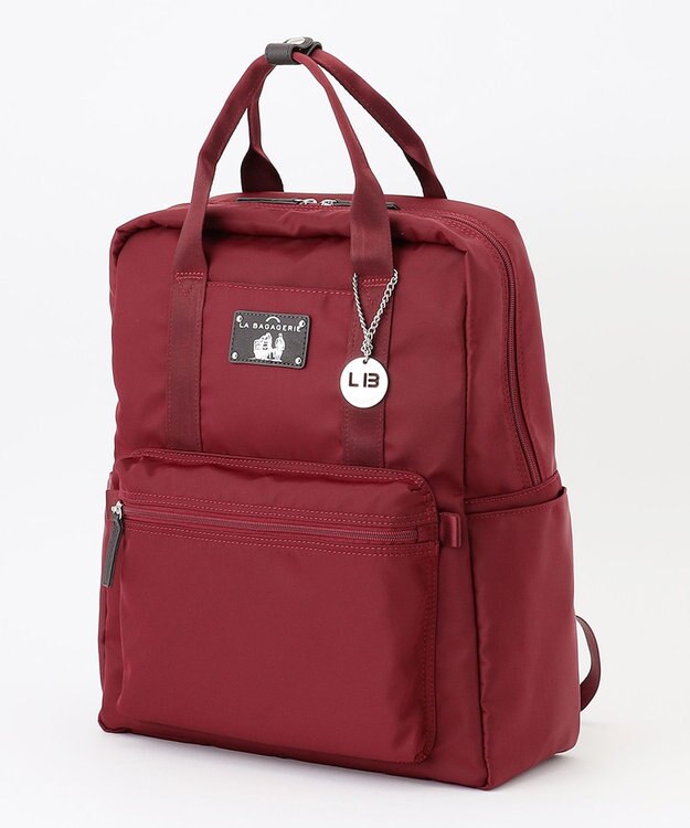 LA BAGAGERIE 10ポケット持ち手付きリュック Lサイズ ワイン