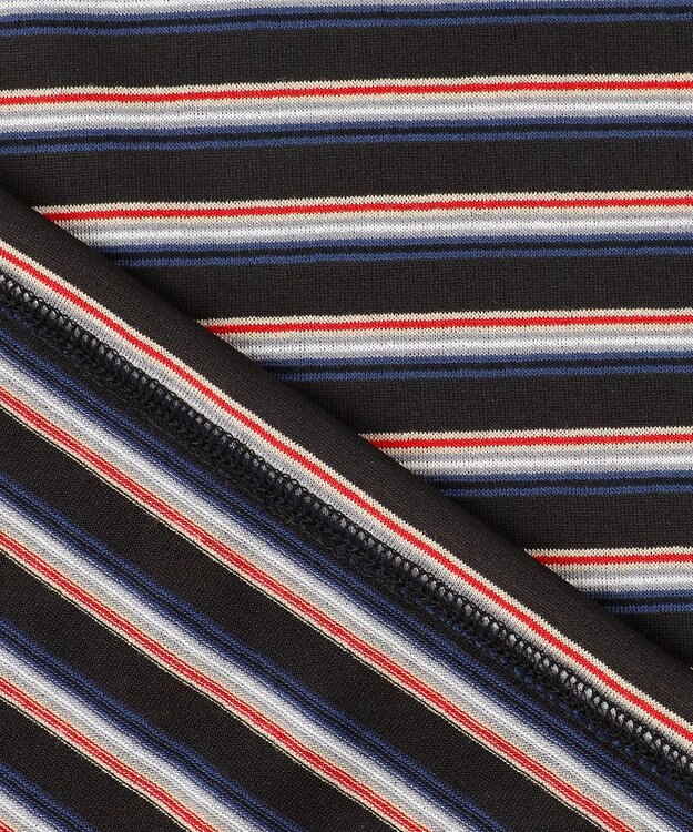 ICB L 【洗える】 シアーマルチボーダー カットソー モノトーンベース系