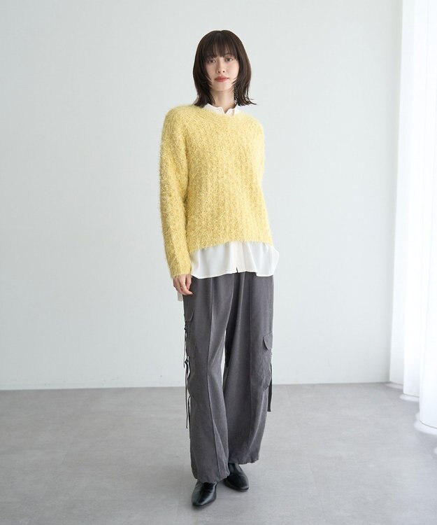 YECCA VECCA フェザーモールニット Yellow