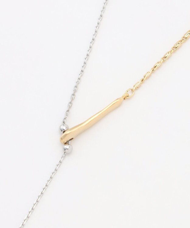 J.PRESS LADIES コンビチェーン ラリエット ネックレス ゴールド×シルバー系