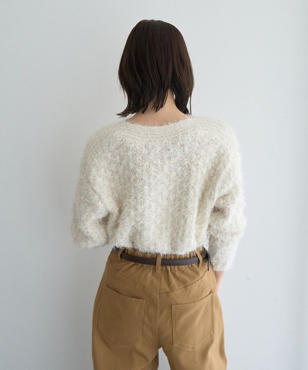 YECCA VECCA フェザーモールニット Ivory