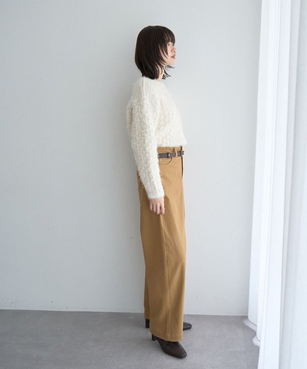 YECCA VECCA フェザーモールニット Ivory