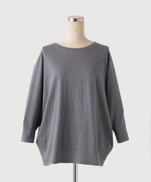 TOQUE 〈大草直子さんアドバイザー〉 【天然素材】タンギスコットン天竺ドルマンTシャツ チャコールグレー
