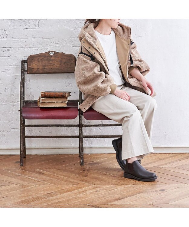 ing <ing>【サスティナブル】サイドゴアデザインアンクルブーツ ダークブラウン