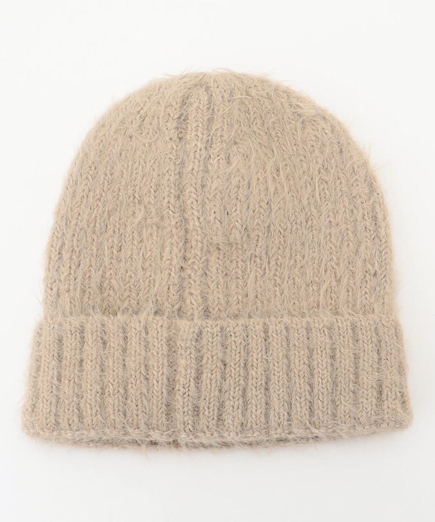 ANY シャギーニット帽 ベージュ