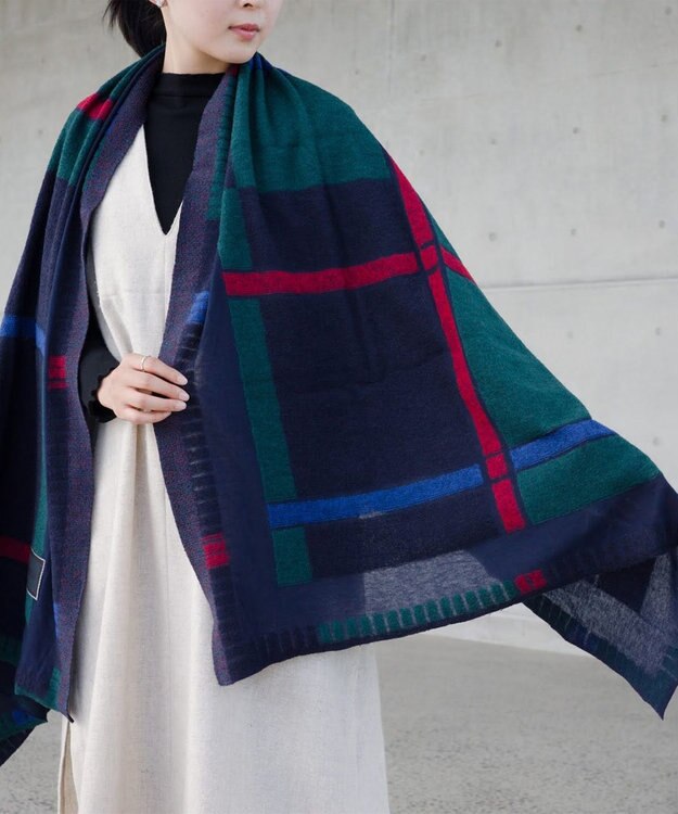 nitorito 【UNISEX】tanbo チェック柄 ストール navy