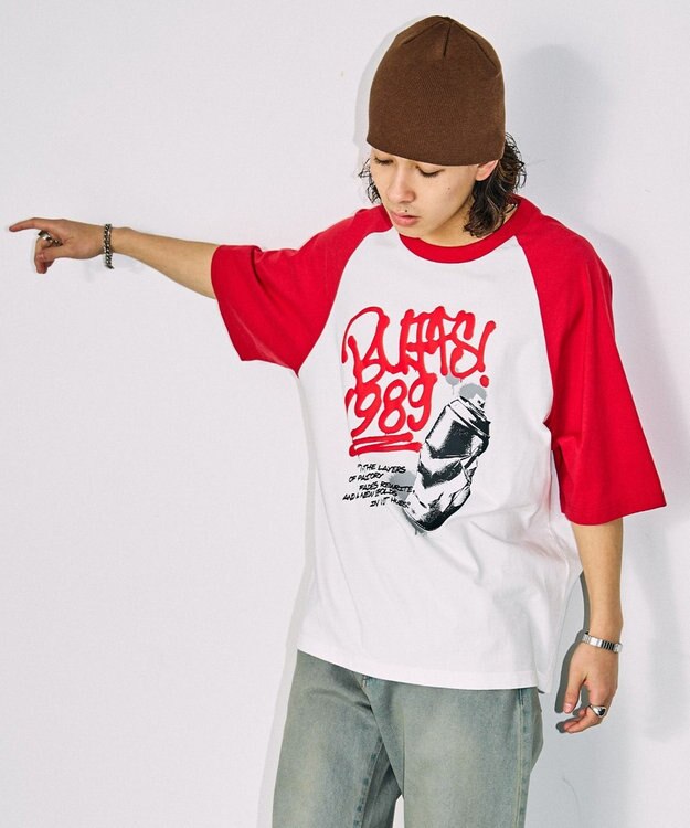 WEGO フォトグラフィックラグランBIGT（S） 柄1