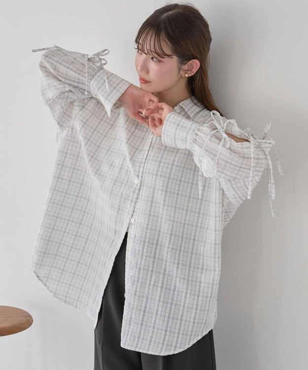 earth music&ecology 【予約】アソートチェックシャツ チェックアイボリー