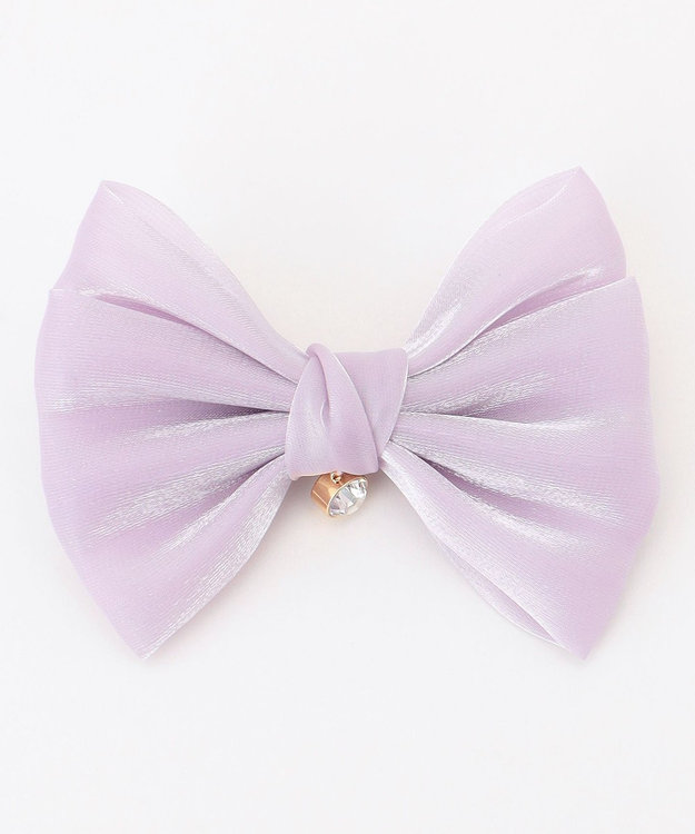 ANY KIDS オーガンジーリボンヘアクリップ ラベンダー