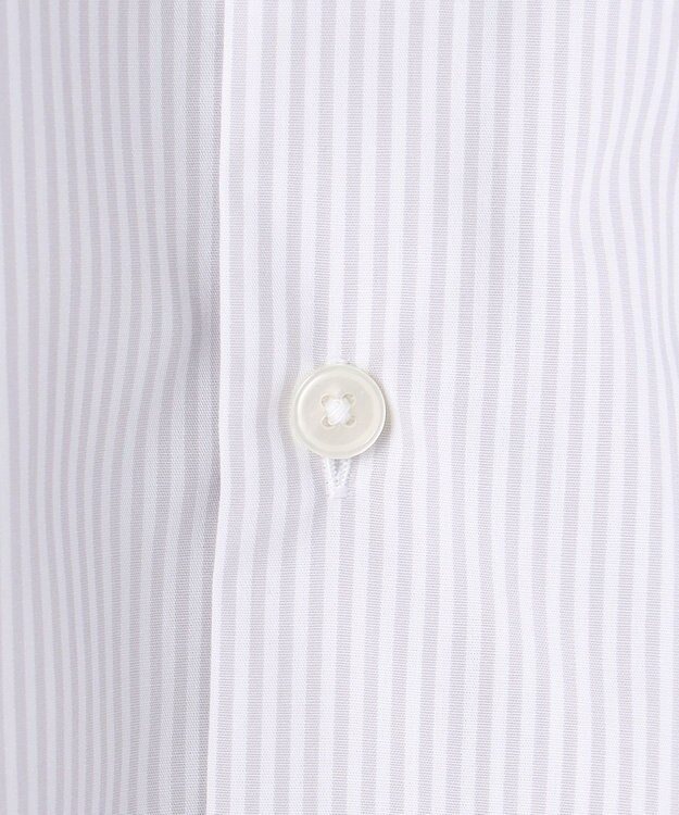 GOTAIRIKU 【形態安定】PREMIUMPLEATS_セミワイドカラー 通年ドレスシャツ（カラー ストライプ） ライトグレー系1