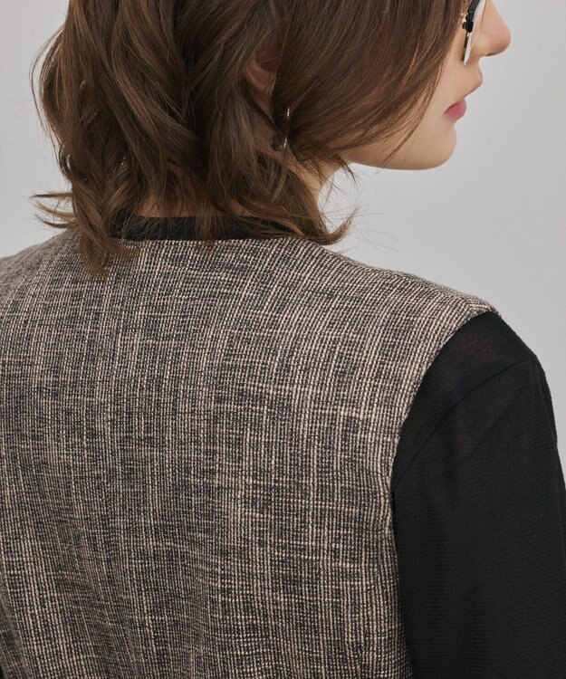 GRACE CONTINENTAL ツイーディジャンパースカート ベージュ