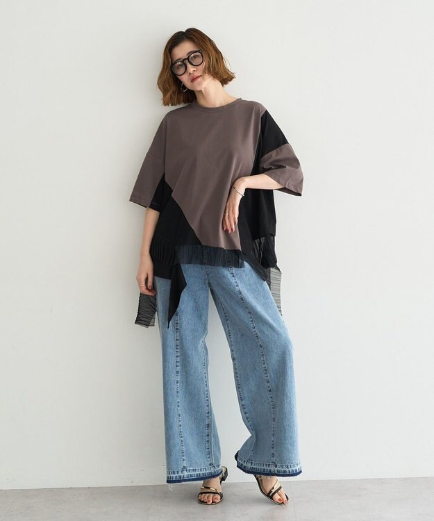 YECCA VECCA 綿麻バギーデニムパンツ Light Indigo