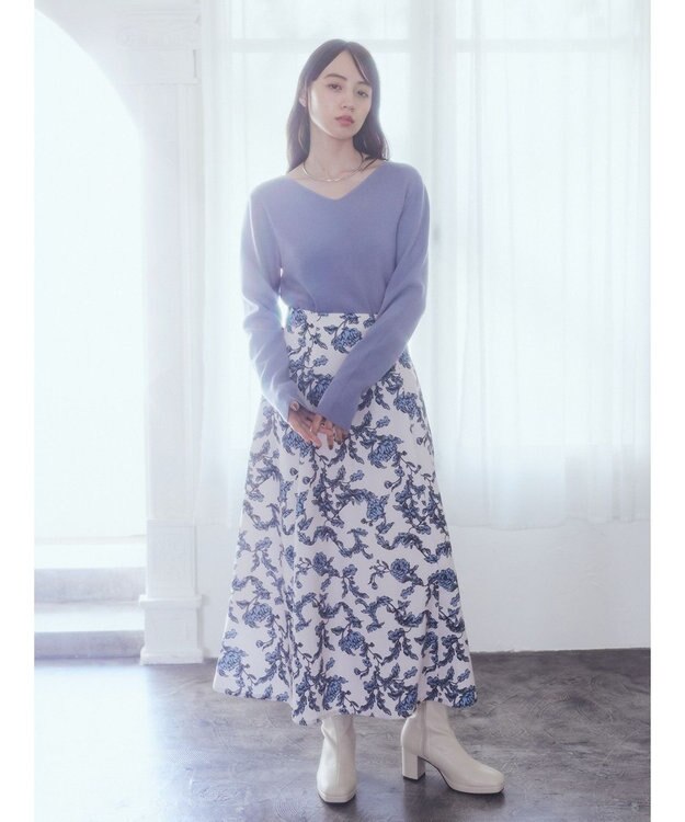 earth music&ecology バックレースアップスカート Ecru