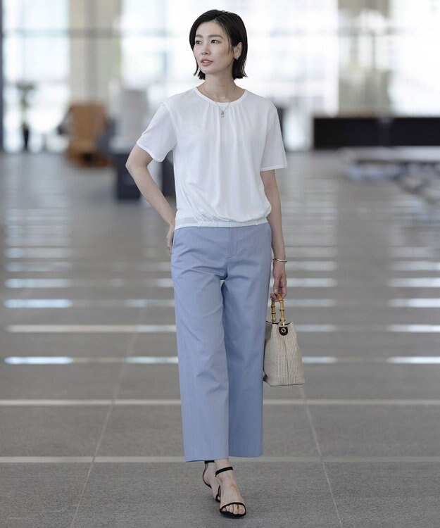 J.PRESS LADIES S 【洗える】ミラノ風天竺シアー カットソー オフ系