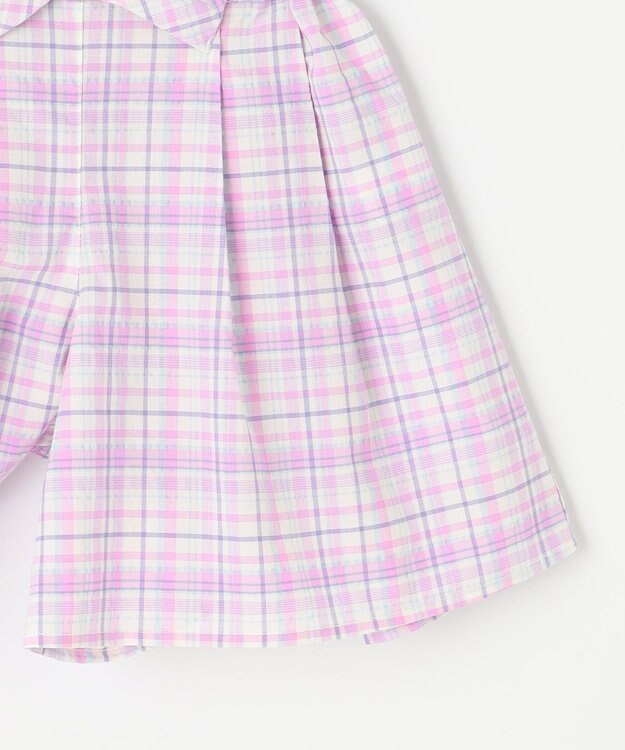 ANY KIDS チェック柄キュロット ラベンダー