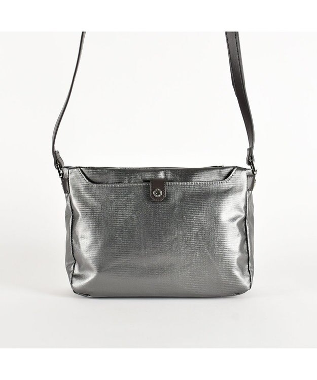LA BAGAGERIE コーティングキャンバス ミニショルダーバッグ ガンメタリック