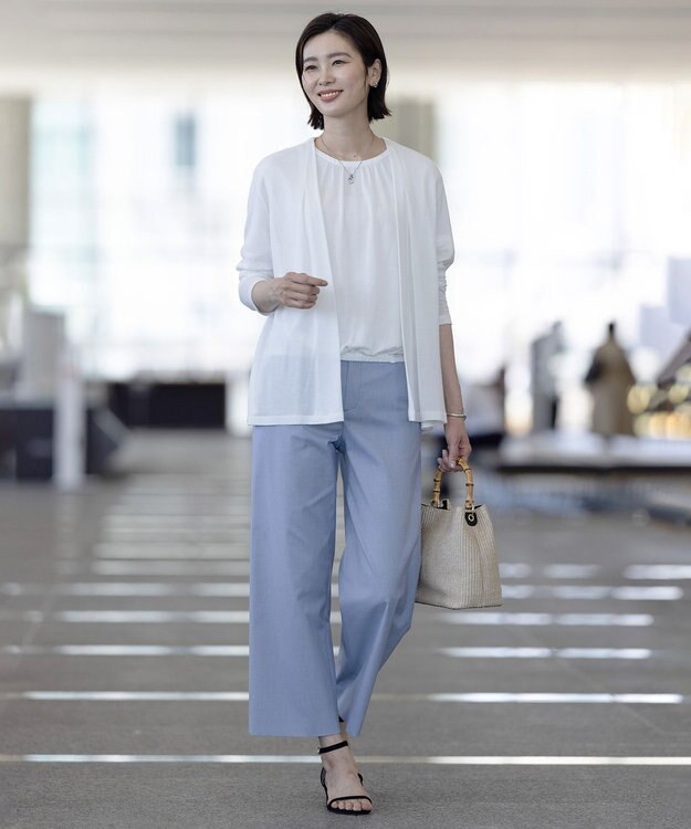 J.PRESS LADIES S 【洗える】ミラノ風天竺シアー カットソー オフ系