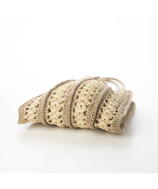 UNBILLION cachecache 切り替え松葉編みトートバッグ ベージュ