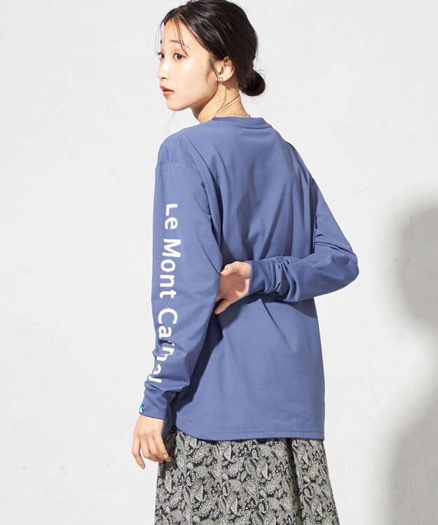 SHARE PARK LADIES 【UNISEX】吸水速乾 ショルダーロゴロングスリーブTシャツ（S・Mサイズ） アッシュネイビー