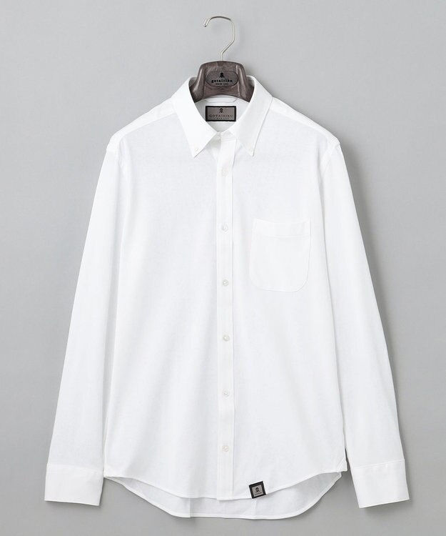 GOTAIRIKU 胸ポケット付にアップデート【吸水速乾/ストレッチ】クールマックス鹿の子 ビズシャツ_ボタンダウン ホワイト系