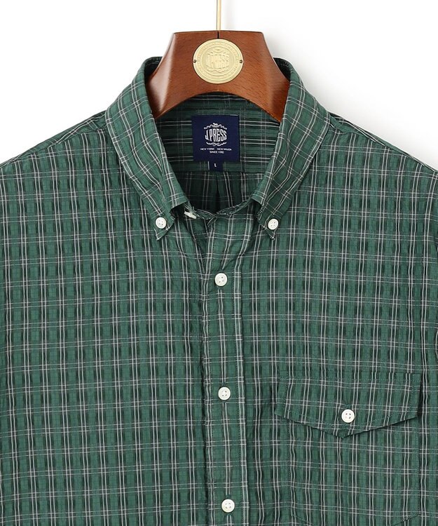 J.PRESS MEN 【こだわりの逸品】シアージャカードチェック シャツ / B.D. グリーン系3