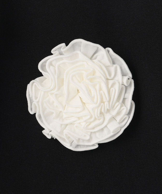 組曲 S 【組曲×setsuko sagittaire】ボンボンフラワー襟付き ニット ブラック系