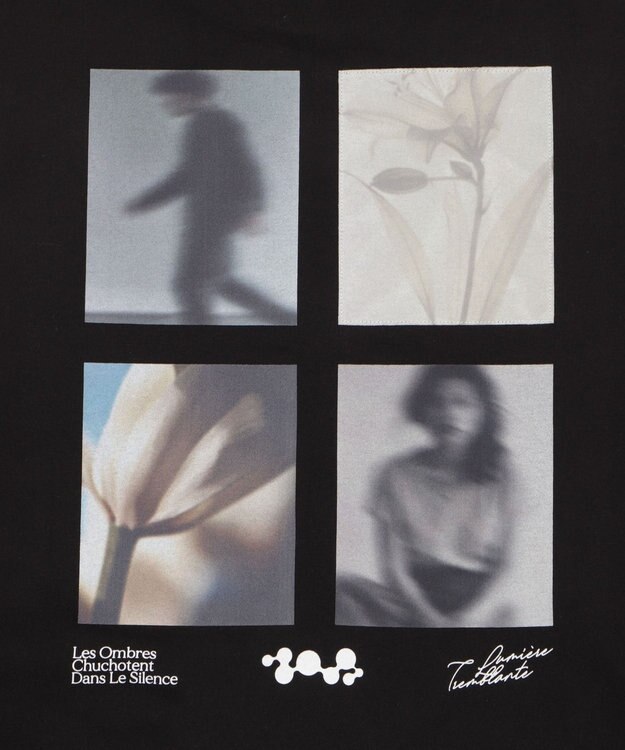 WEGO 【２点セット/ユニセックス着用ITEM】アクセ付きフォトコラージュT（LS） ブラック