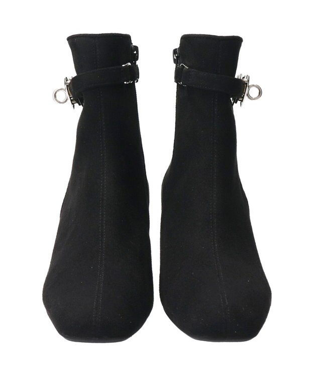 Bridget Birkin 【Bridget Birkin】ハート金具ベルトショートブーツ ブラックスウェード