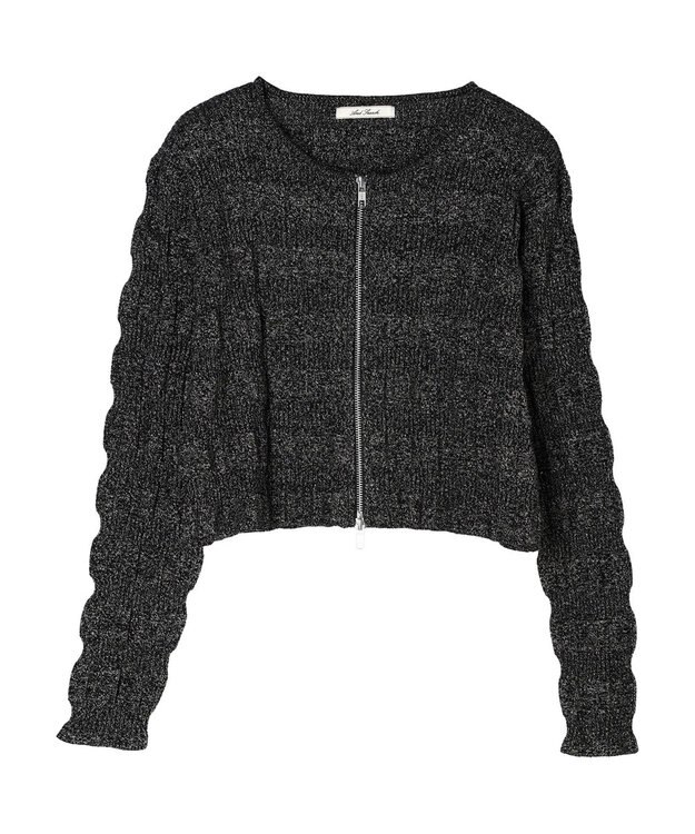 Green Parks ・ＡＮＤ　ＳＥＡＲＣＨ　ラメランダムリブカーディガン Black