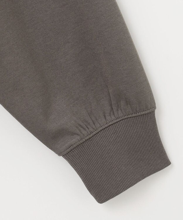 ANY 【洗濯機可】クロップド丈ダンボールハーフジッププルオーバー モカ