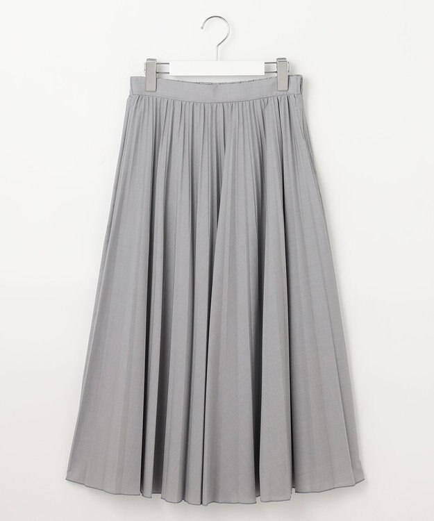 J.PRESS LADIES 【洗える】50Sブロード プリーツ スカート ライトグレー系