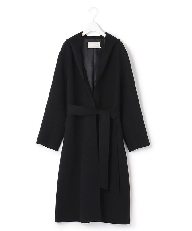 ICB ウールリバーフーデットコート ブラック系