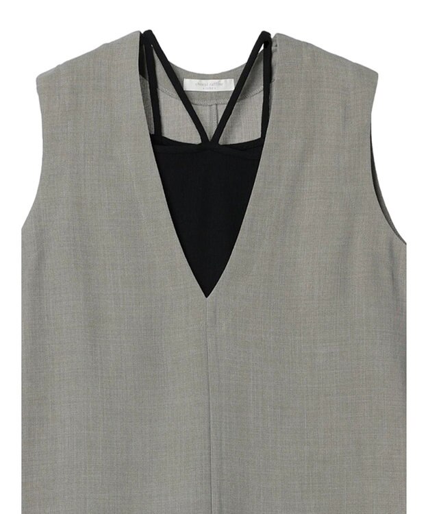 Green Parks ＳＥＴ２点ベスト＋マルチストラップワンピース Gray