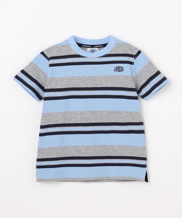J.PRESS KIDS 【100-130cm】マルチボーダー 半袖Ｔシャツ サックスブルー