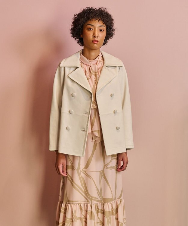 GRACE CONTINENTAL ラムレザーＰコート キナリ