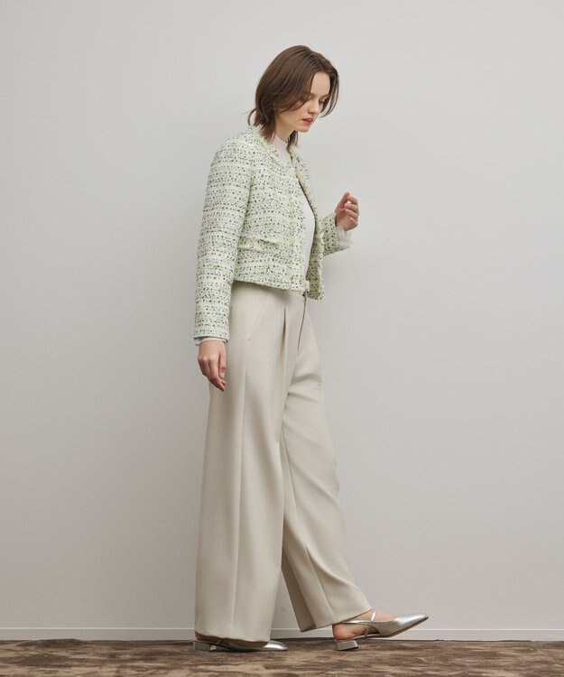 GRACE CONTINENTAL ミックスツイードジャケット イエロー