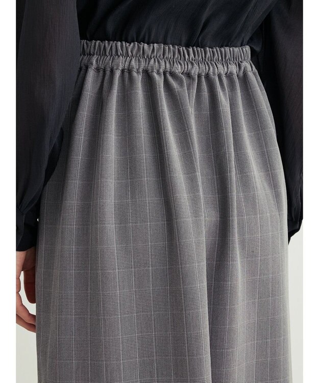 Green Parks きれいシルエットチェック裾フレアスカート Glen Check