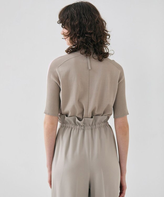 BEIGE， 【洗える】JULIE / シルク混カラーブロックタートルニット Pink×Taupe