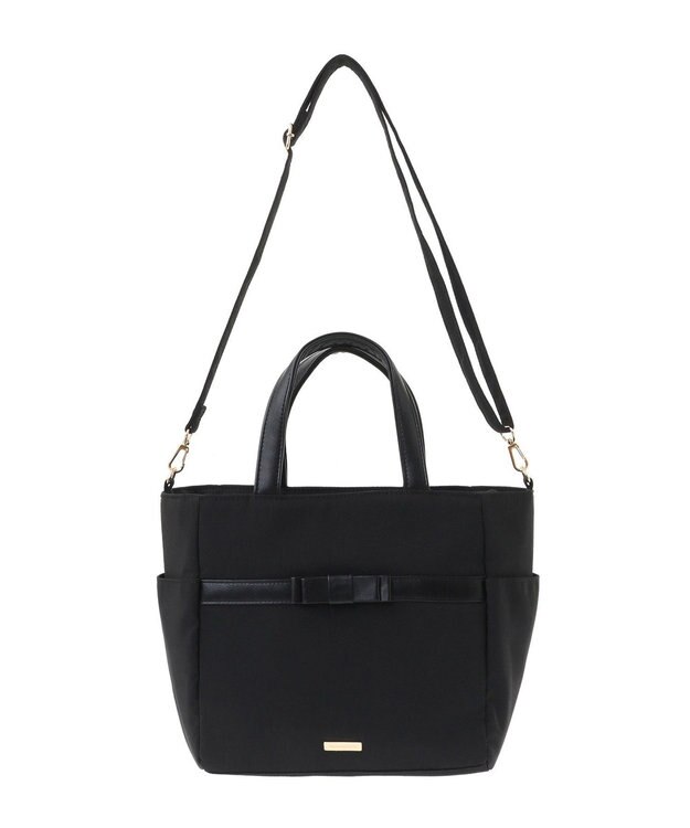 Maison de FLEUR EC限定撥水加工マルチポケット2Wayトートバッグ Black