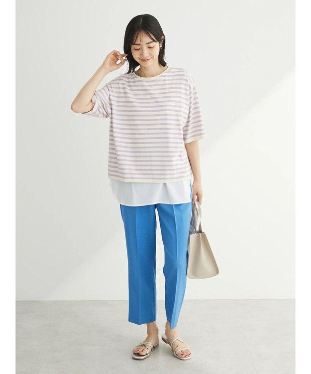 Green Parks 洗える　ニットＴシャツ Border